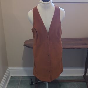 Free People Rolling Thunder brown corduroy mini dress, M